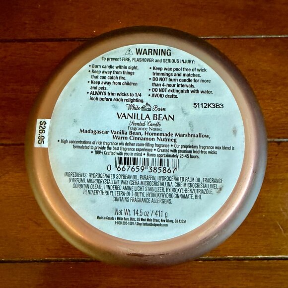 NEW VANILLA BEAN 3-Wick 14.5oz Candle Bath & Body Works - Picture 3 of 3